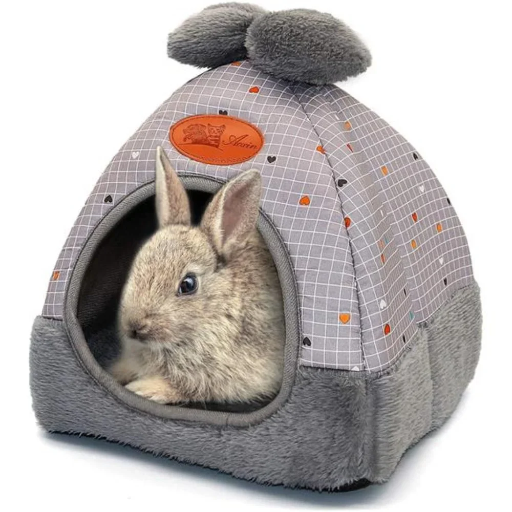 Bunny Bed Warm Guinea Pig Cave Beds Cute Bowknot House Big Hideouts Cage